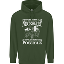 Cycling No Explanation Necessary Cyclist Mens 80% Cotton Hoodie Forest Green