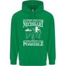 Cycling No Explanation Necessary Cyclist Mens 80% Cotton Hoodie Irish Green