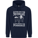 Cycling No Explanation Necessary Cyclist Mens 80% Cotton Hoodie Navy Blue