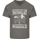 Cycling No Explanation Necessary Cyclist Mens V-Neck Cotton T-Shirt Charcoal