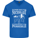 Cycling No Explanation Necessary Cyclist Mens V-Neck Cotton T-Shirt Royal Blue