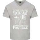 Cycling No Explanation Necessary Cyclist Mens V-Neck Cotton T-Shirt Sports Grey