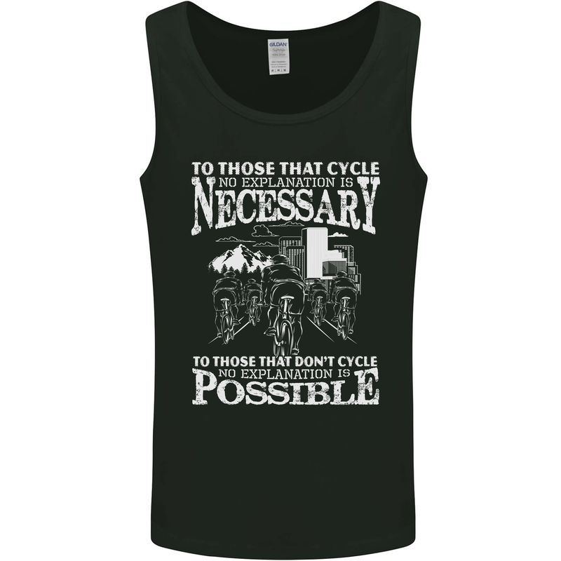 Cycling No Explanation Necessary Cyclist Mens Vest Tank Top Black
