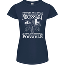 Cycling No Explanation Necessary Cyclist Womens Petite Cut T-Shirt Navy Blue