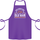Cycling Old Man Cyclist Funny Bicycle Cotton Apron 100% Organic Purple