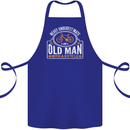 Cycling Old Man Cyclist Funny Bicycle Cotton Apron 100% Organic Royal Blue