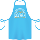 Cycling Old Man Cyclist Funny Bicycle Cotton Apron 100% Organic Turquoise