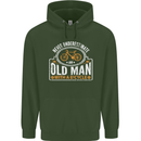 Cycling Old Man Cyclist Funny Bicycle Mens 80% Cotton Hoodie Forest Green