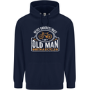 Cycling Old Man Cyclist Funny Bicycle Mens 80% Cotton Hoodie Navy Blue