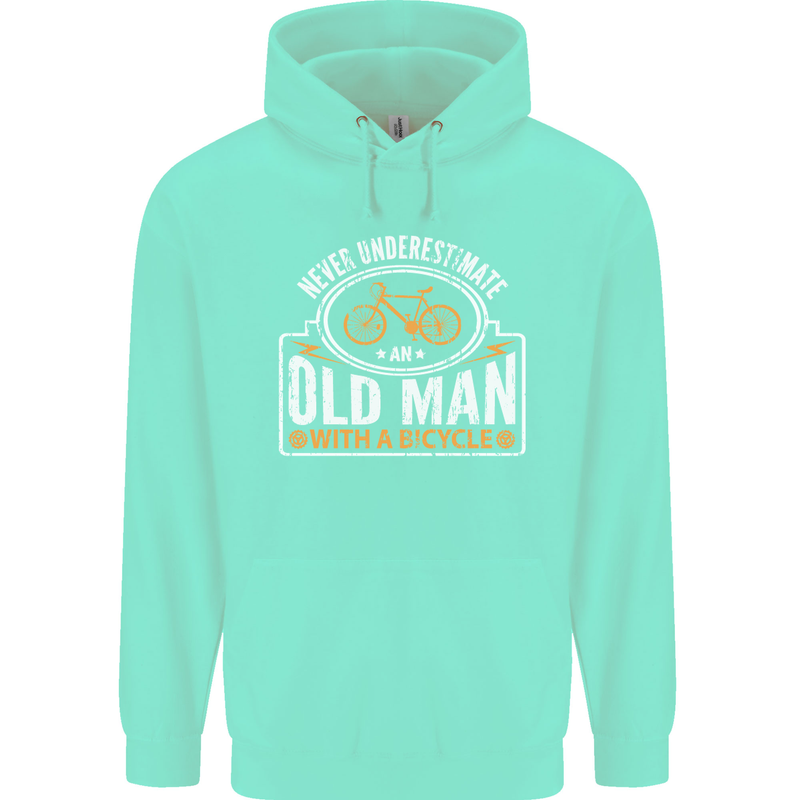 Cycling Old Man Cyclist Funny Bicycle Mens 80% Cotton Hoodie Peppermint