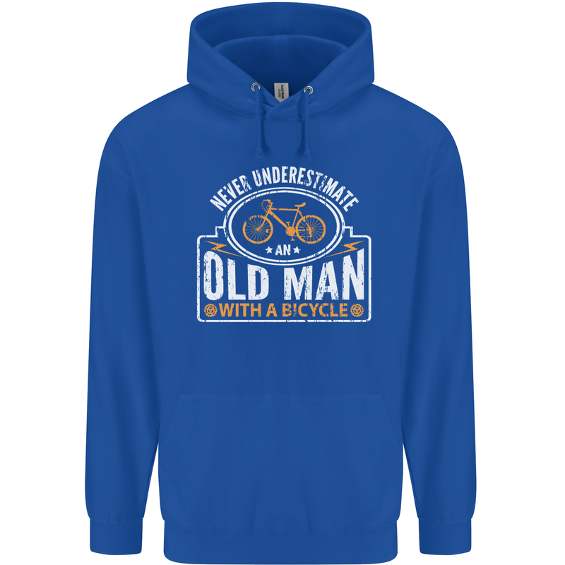 Cycling Old Man Cyclist Funny Bicycle Mens 80% Cotton Hoodie Royal Blue
