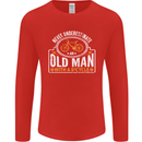 Cycling Old Man Cyclist Funny Bicycle Mens Long Sleeve T-Shirt Red