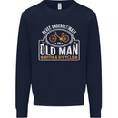 Cycling Old Man Cyclist Funny Bicycle Mens Sweatshirt Jumper Navy Blue
