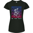 Cycling Passion Is the Key Cyclist Funny Womens Petite Cut T-Shirt Black