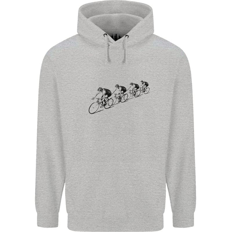 Cycling Peloton Cyclist Bicycle Childrens Kids Hoodie Sports Grey