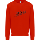 Cycling Peloton Cyclist Bicycle Kids Sweatshirt Jumper Bright Red