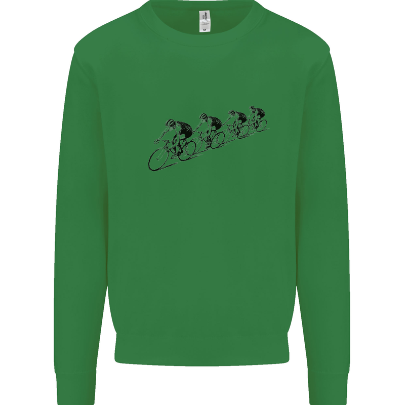 Cycling Peloton Cyclist Bicycle Kids Sweatshirt Jumper Irish Green