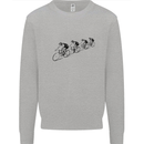 Cycling Peloton Cyclist Bicycle Kids Sweatshirt Jumper Sports Grey