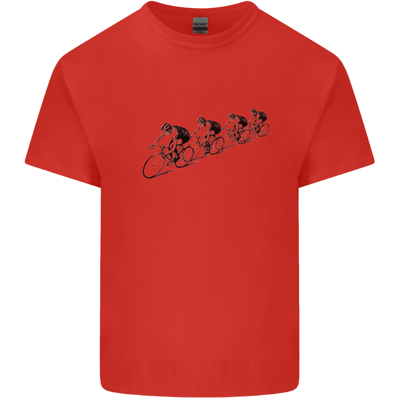Cycling Peloton Cyclist Bicycle Kids T-Shirt Childrens Red