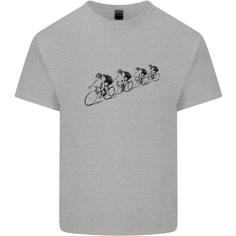 Cycling Peloton Cyclist Bicycle Kids T-Shirt Childrens Sports Grey