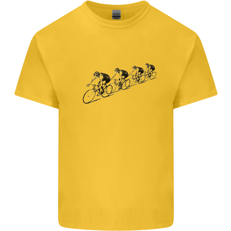 Cycling Peloton Cyclist Bicycle Kids T-Shirt Childrens Yellow