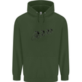 Cycling Peloton Cyclist Bicycle Mens 80% Cotton Hoodie Forest Green