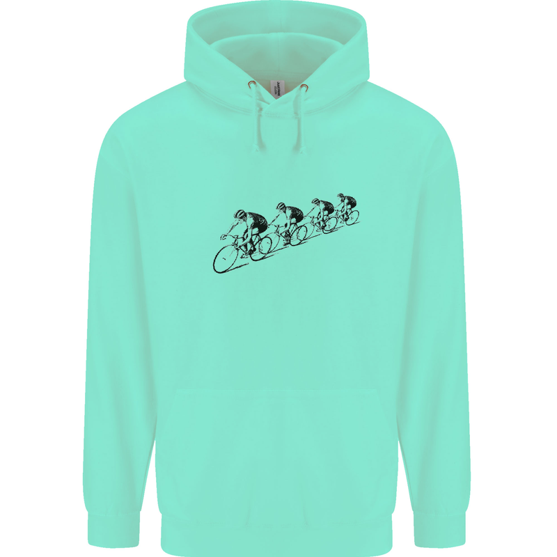Cycling Peloton Cyclist Bicycle Mens 80% Cotton Hoodie Peppermint