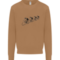 Cycling Peloton Cyclist Bicycle Mens Sweatshirt Jumper Caramel Latte