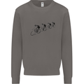 Cycling Peloton Cyclist Bicycle Mens Sweatshirt Jumper Charcoal