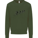 Cycling Peloton Cyclist Bicycle Mens Sweatshirt Jumper Forest Green