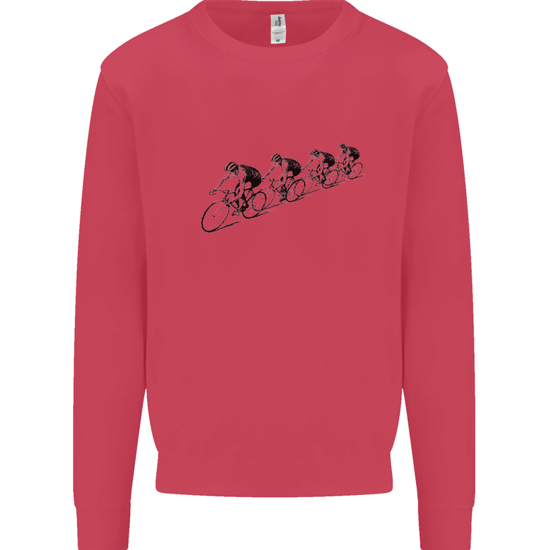 Cycling Peloton Cyclist Bicycle Mens Sweatshirt Jumper Heliconia
