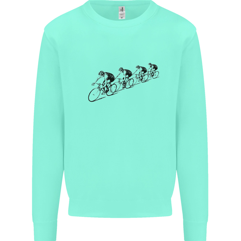 Cycling Peloton Cyclist Bicycle Mens Sweatshirt Jumper Peppermint