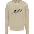 Cycling Peloton Cyclist Bicycle Mens Sweatshirt Jumper Sand