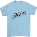 Cycling Peloton Cyclist Bicycle Mens T-Shirt 100% Cotton Light Blue