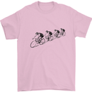 Cycling Peloton Cyclist Bicycle Mens T-Shirt 100% Cotton Light Pink