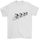 Cycling Peloton Cyclist Bicycle Mens T-Shirt 100% Cotton White