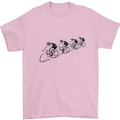 Cycling Peloton Cyclist Bicycle Mens T-Shirt Cotton Gildan Light Pink