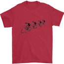 Cycling Peloton Cyclist Bicycle Mens T-Shirt Cotton Gildan Red