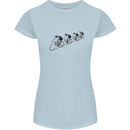 Cycling Peloton Cyclist Bicycle Womens Petite Cut T-Shirt Light Blue