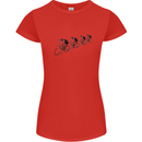 Cycling Peloton Cyclist Bicycle Womens Petite Cut T-Shirt Red