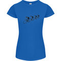 Cycling Peloton Cyclist Bicycle Womens Petite Cut T-Shirt Royal Blue