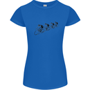 Cycling Peloton Cyclist Bicycle Womens Petite Cut T-Shirt Royal Blue