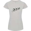 Cycling Peloton Cyclist Bicycle Womens Petite Cut T-Shirt Sports Grey