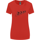 Cycling Peloton Cyclist Bicycle Womens Wider Cut T-Shirt Red