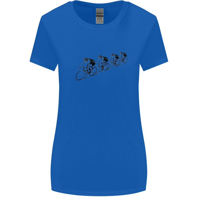Cycling Peloton Cyclist Bicycle Womens Wider Cut T-Shirt Royal Blue