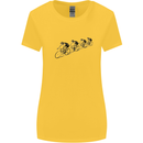 Cycling Peloton Cyclist Bicycle Womens Wider Cut T-Shirt Yellow