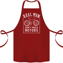 Cycling Real Men Don't Need Motors Bike Cotton Apron 100% Organic Maroon