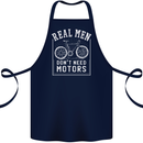 Cycling Real Men Don't Need Motors Bike Cotton Apron 100% Organic Navy Blue