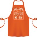 Cycling Real Men Don't Need Motors Bike Cotton Apron 100% Organic Orange