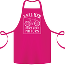 Cycling Real Men Don't Need Motors Bike Cotton Apron 100% Organic Pink